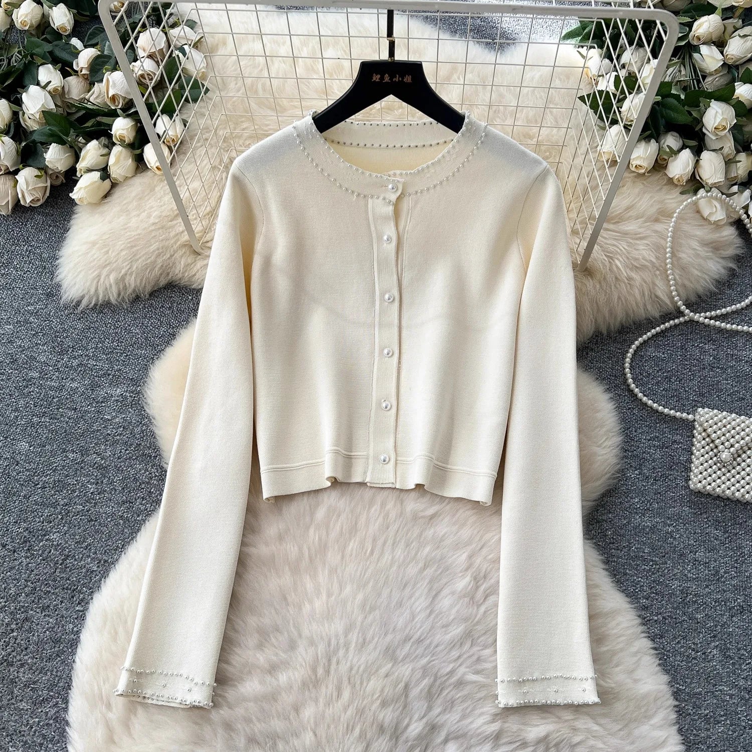 YuooMuoo Brand Fashion Women Two Piece Dress Set 2025 Autumn Winter Luxury Pears Long Fancy Dresses and Long Sleeve Cardigans