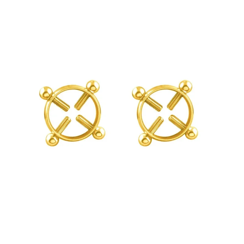 1Pair 316L Stainless Steel Adjustable Nipple Ring for Women, Various Colors Clip On Nipple Rings Fake Nipple Piercing Jewelry