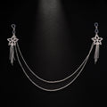 New five-pointed star tassel nipple chain fashionable multi-layer rhinestone body chain women's chest chain