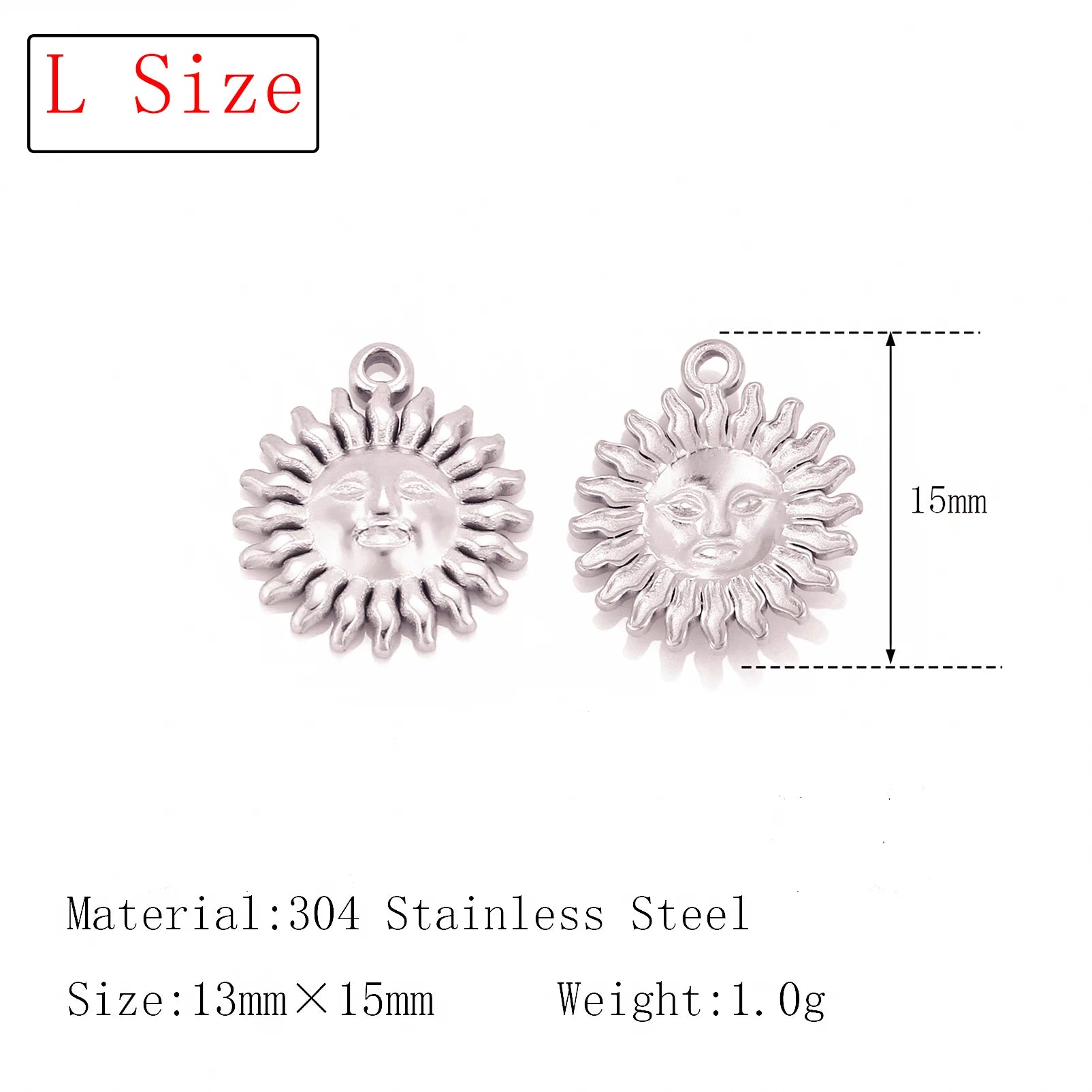 3Pcs  Whirl Celestial Sun Charm Stainless Steel Sunflower Sun Pendants for Bracelet /Necklace/Earrings Making DIY Jewelry Gifts