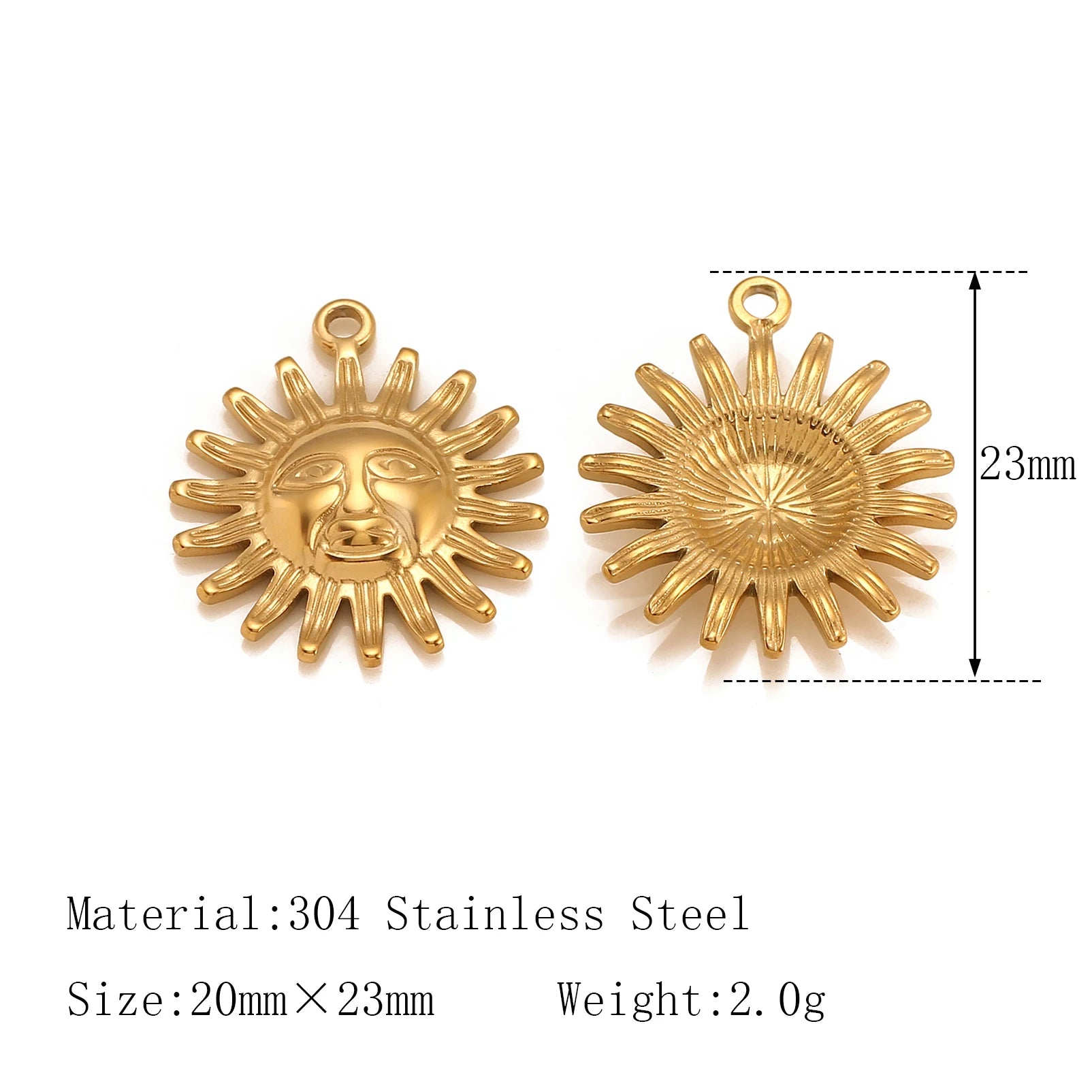 3Pcs  Whirl Celestial Sun Charm Stainless Steel Sunflower Sun Pendants for Bracelet /Necklace/Earrings Making DIY Jewelry Gifts