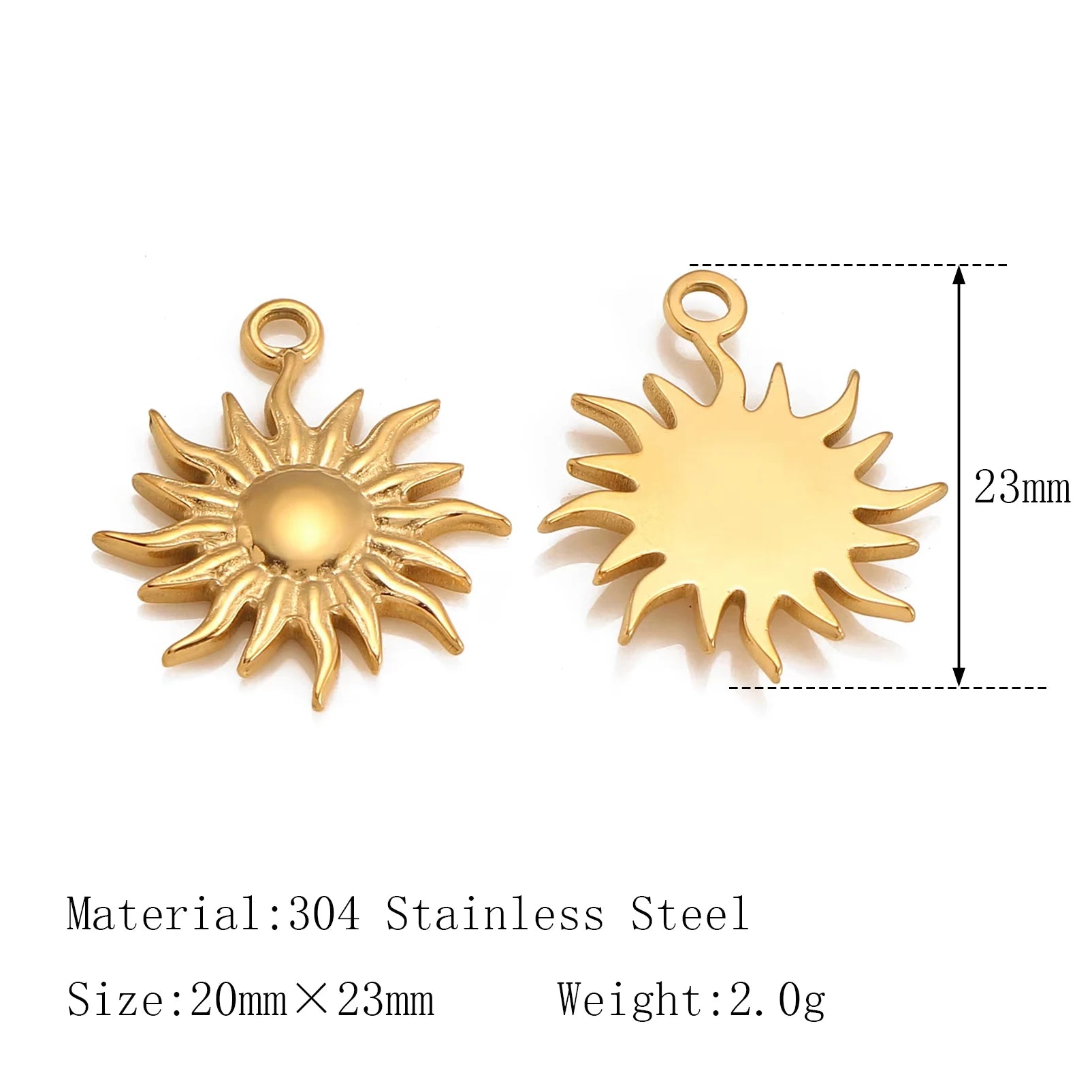 3Pcs  Whirl Celestial Sun Charm Stainless Steel Sunflower Sun Pendants for Bracelet /Necklace/Earrings Making DIY Jewelry Gifts
