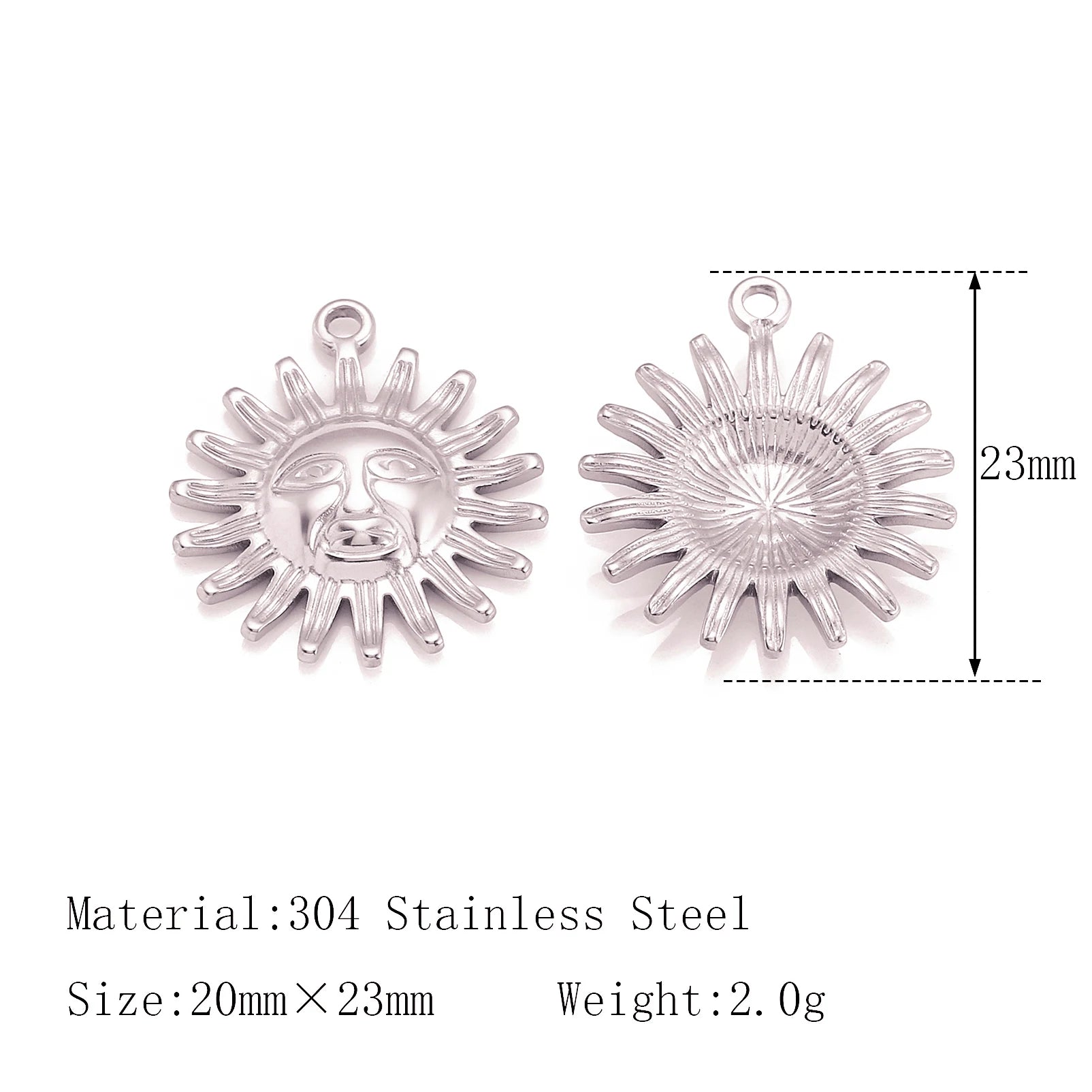 3Pcs  Whirl Celestial Sun Charm Stainless Steel Sunflower Sun Pendants for Bracelet /Necklace/Earrings Making DIY Jewelry Gifts