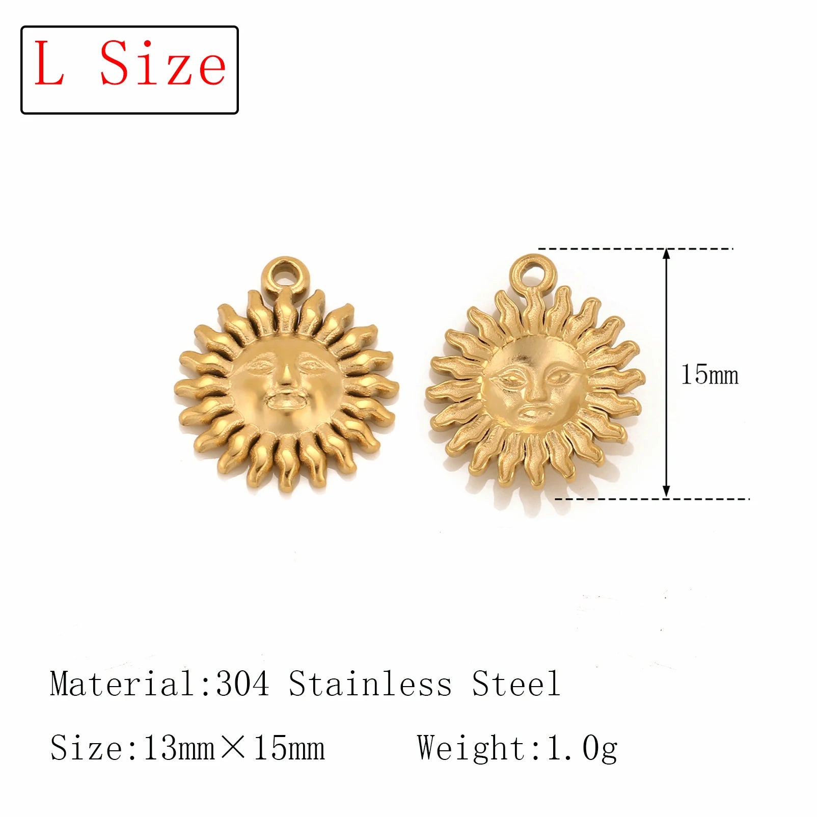 3Pcs  Whirl Celestial Sun Charm Stainless Steel Sunflower Sun Pendants for Bracelet /Necklace/Earrings Making DIY Jewelry Gifts