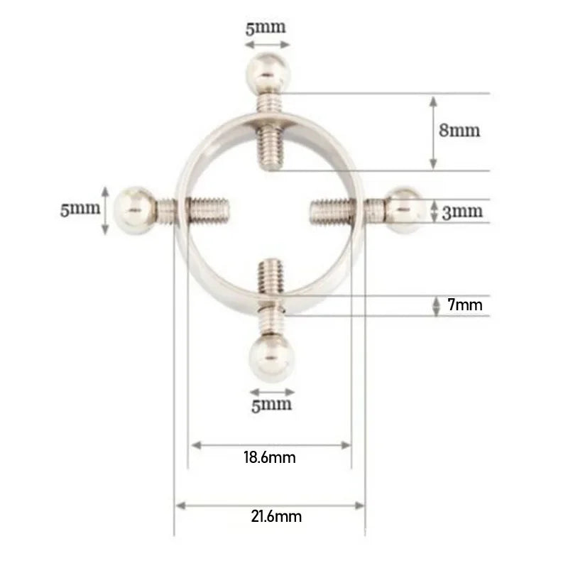 1Pair 316L Stainless Steel Adjustable Nipple Ring for Women, Various Colors Clip On Nipple Rings Fake Nipple Piercing Jewelry