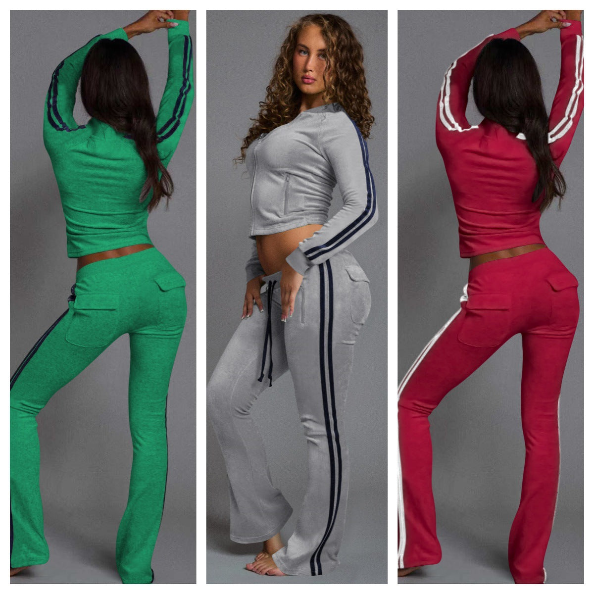 Stylish Casual Solid-color Two-piece Set With Drawstrings